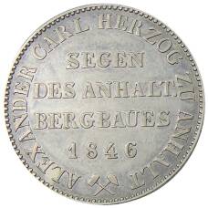 Монета 1 талер 1846 года Германские государства — Герцегство  Ангальт-Бернбург (реверс)