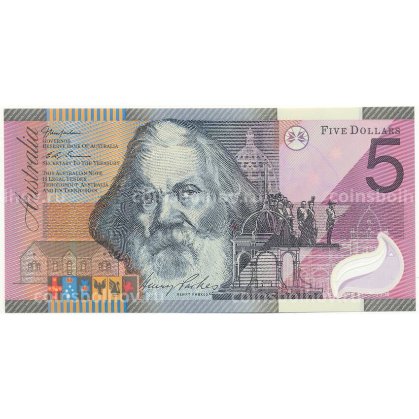 Банкнота 5 долларов 2001 года Австралия — 100 лет содружеству Австралии (вид 2)