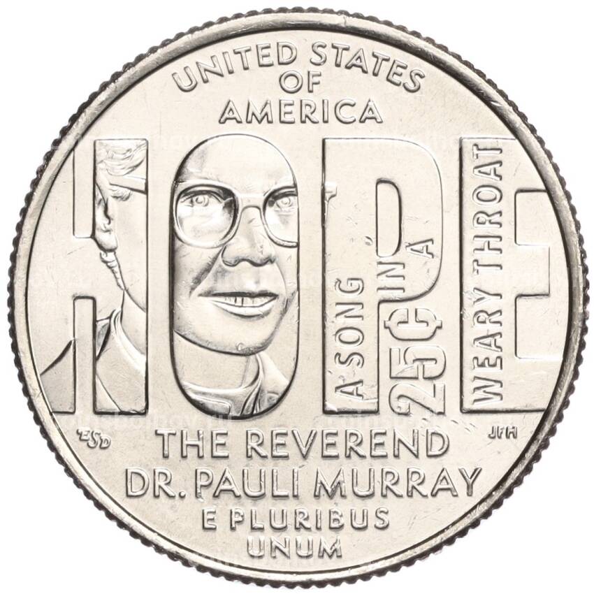 Монета 1/4 доллара (25 центов) 2024 года D США «Американские женщины — Паули Мюррей»