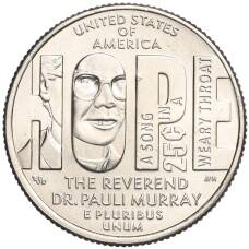 Монета 1/4 доллара (25 центов) 2024 года P США «Американские женщины — Паули Мюррей» (аверс)