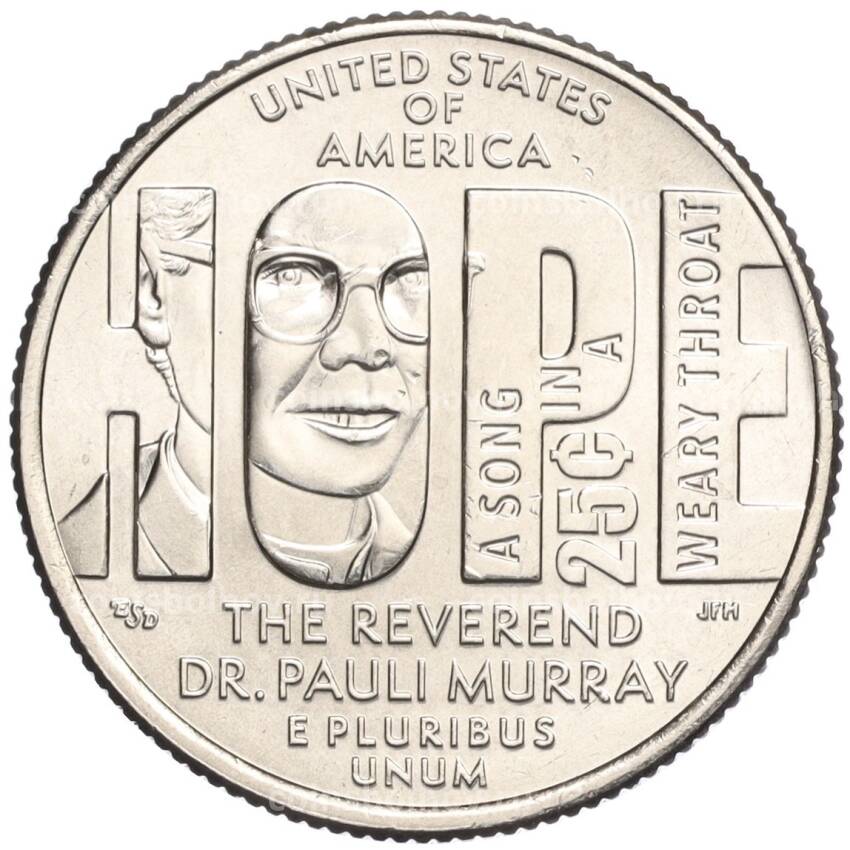 Монета 1/4 доллара (25 центов) 2024 года P США «Американские женщины — Паули Мюррей»