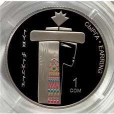 Монета 1 сом 2019 года Киргизия «Эпоха Киргизского каганата — Предмет быта» (в блистере) (аверс)