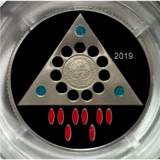 Монета 1 сом 2019 года Киргизия «Эпоха Киргизского каганата — Предмет быта» (в блистере) (реверс)