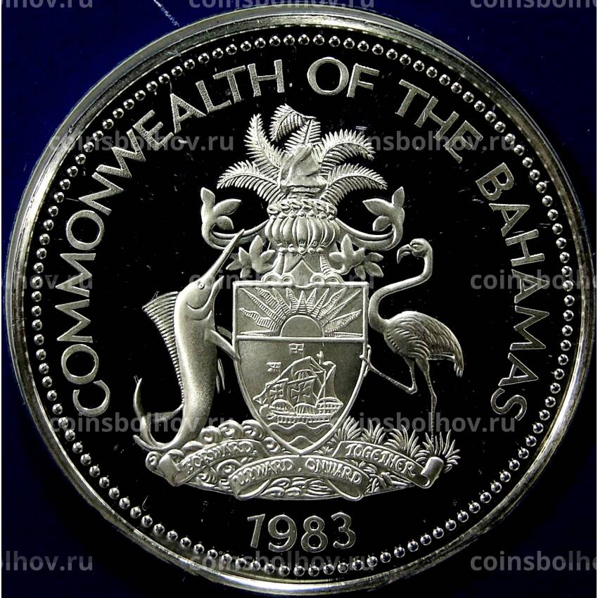 Монета 10 долларов 1983 года Багамские Острова —  30 лет коронации Елизаветы II (вид 2)