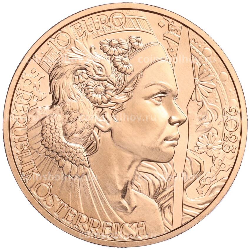 Монета 10 евро 2023 года Австрия «Язык цветов — Ромашка» (вид 2)