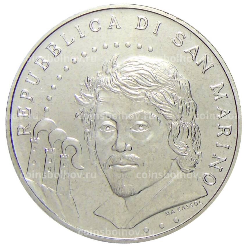Монета 5 евро 2010 года Сан-Марино — 500 лет со дня смерти Караваджо