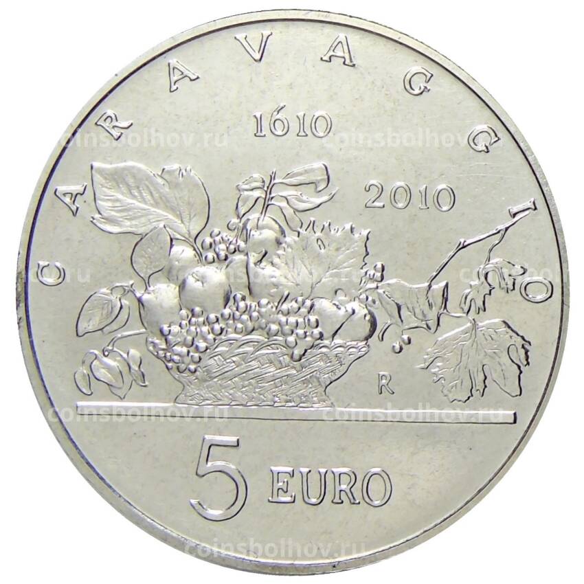 Монета 5 евро 2010 года Сан-Марино — 500 лет со дня смерти Караваджо (вид 2)