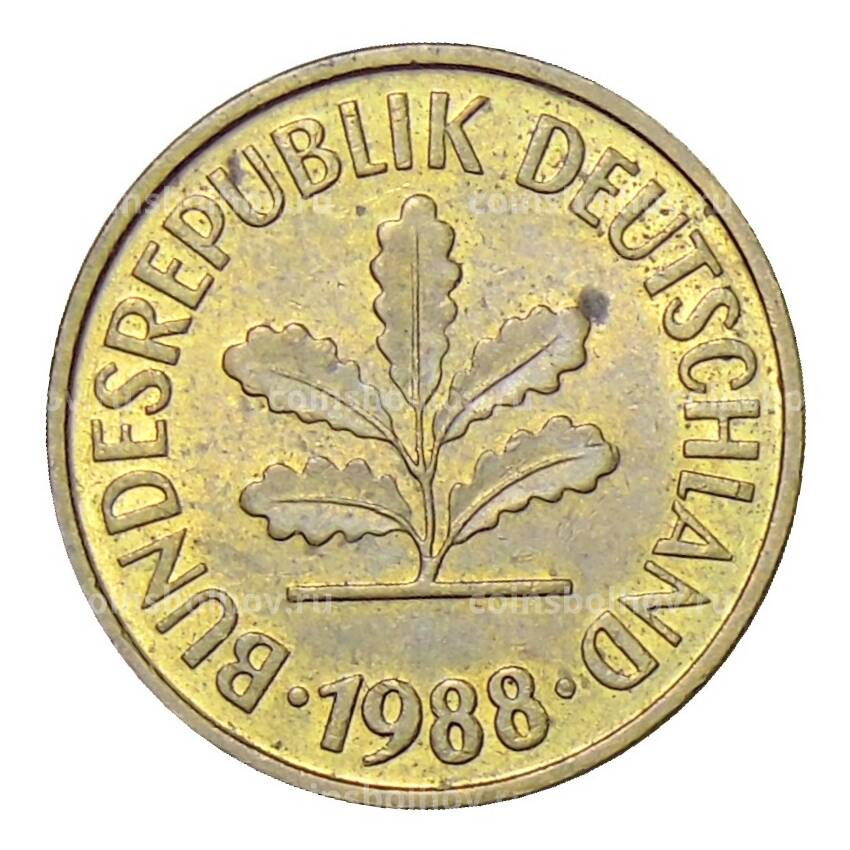 Монета 5 пфеннигов 1988 года  D Германия