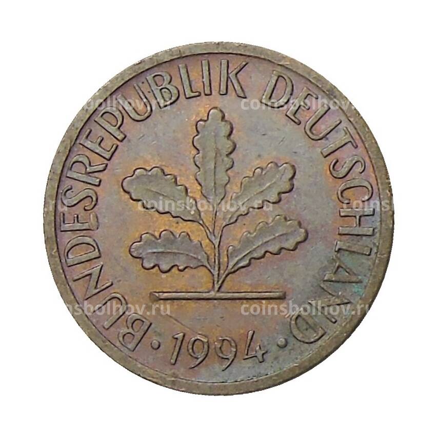 Монета 1 пфенниг 1994 года F Германия