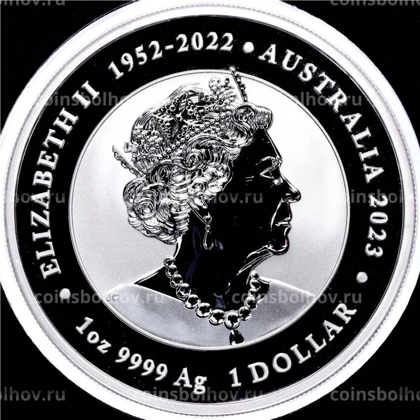 Монета 1 доллар 2023 года Австралия «Красный дракон и желтый карп» (Цветное покрытие, в буклете) (вид 2)