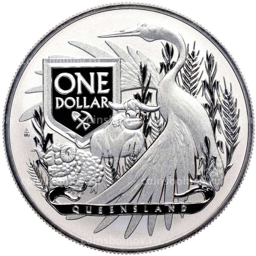 Монета 1 доллар 2023 года Австралия «Гербы Австралии — Квинсленд»
