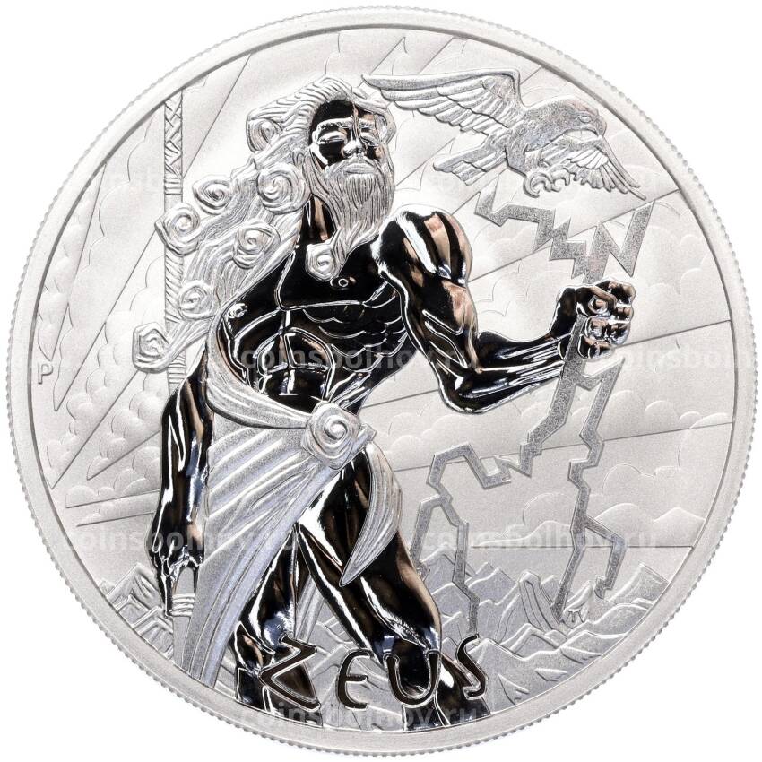 Монета 1 доллар 2020 года Тувалу «Боги Олимпа — Зевс»