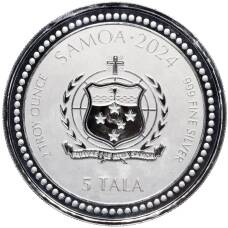 Монета 5 тала 2024 года Самоа «Год дракона» (реверс)