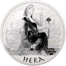Монета 1 доллар 2022 года Тувалу  «Боги Олимпа — Гера» (аверс)