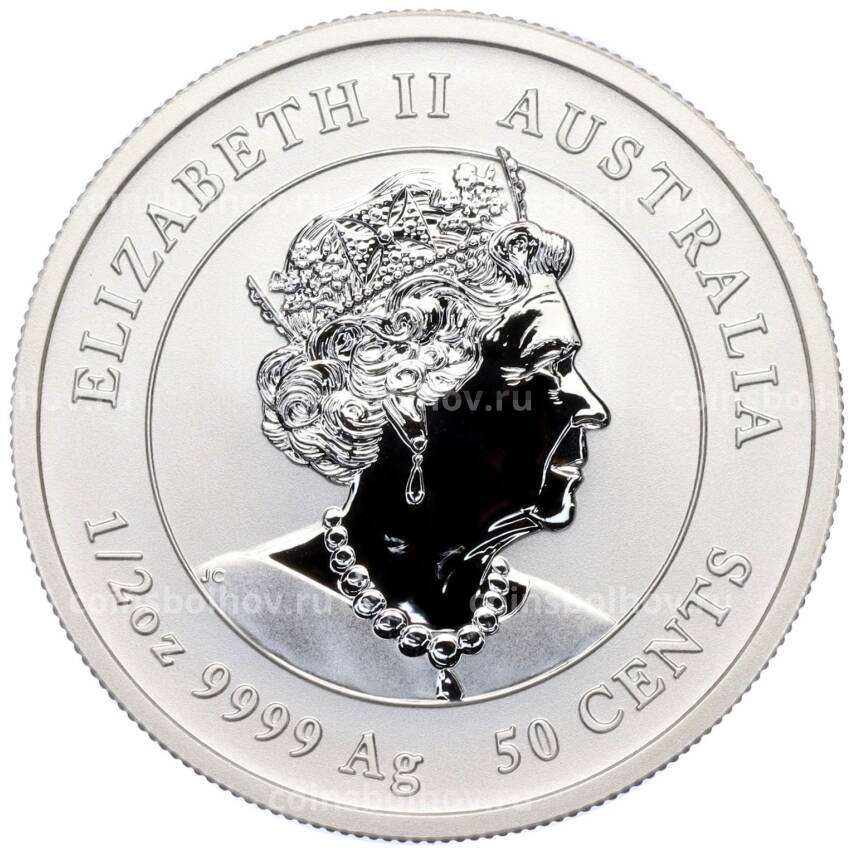 Монета 50 центов 2023 года Австралия  «Лунный календарь — Год кролика» (Цветное покрытие) (вид 2)
