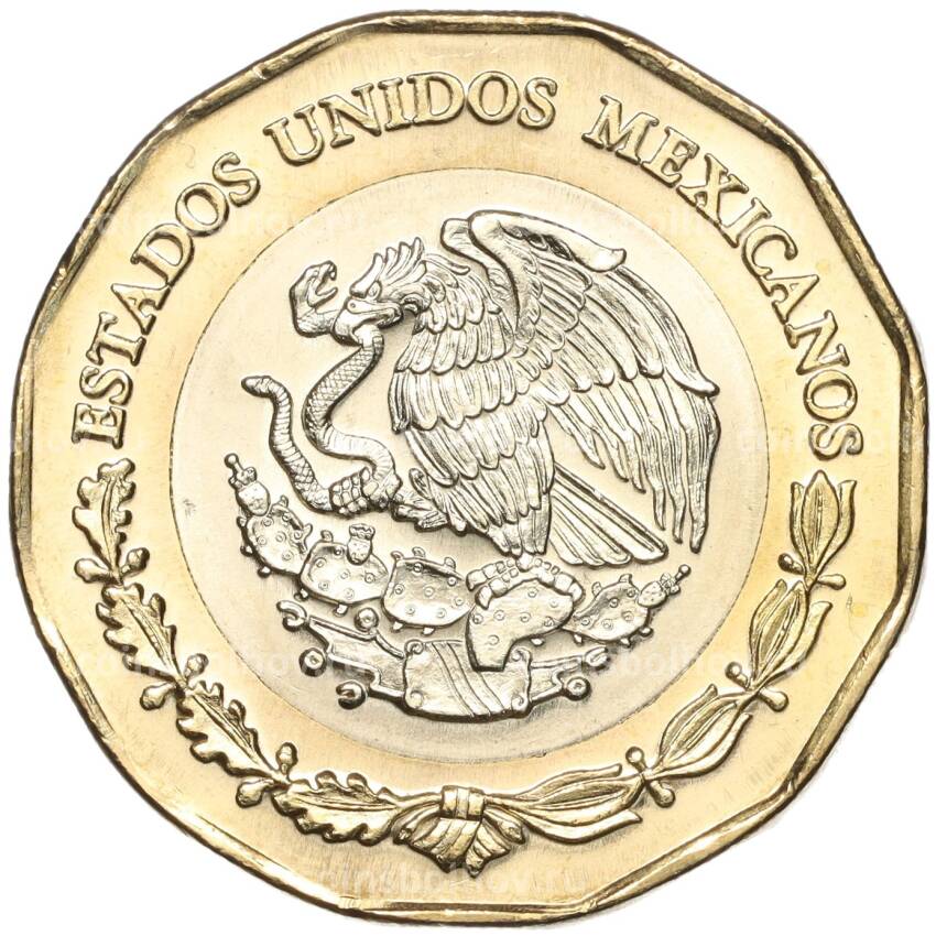 Монета 20 песо 2019 года Мексика — 100 лет со дня смерти Эмилиано Сапаты Саласара (вид 2)