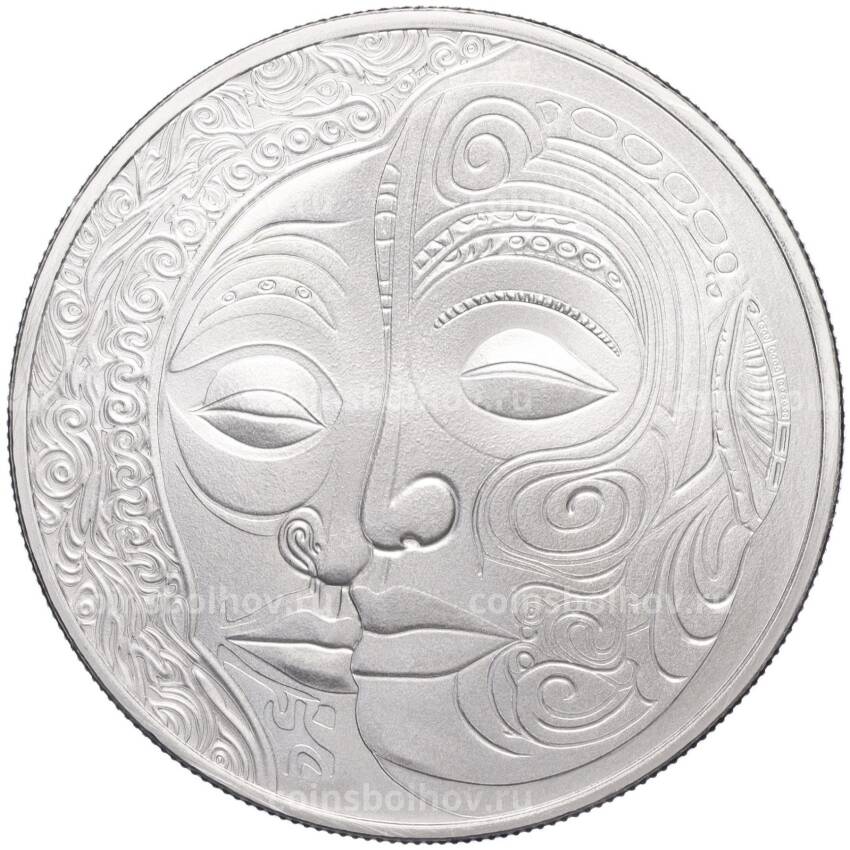 Монета 2 доллара 2023 года Ниуэ «Маори — Лица маори с татуировками»