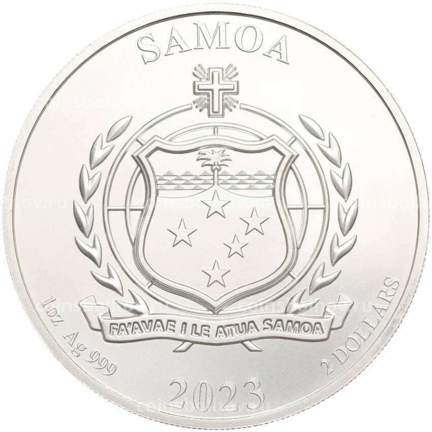 Монета 2 доллара 2023 года Самоа «Четыре стража — Алая птица» (вид 2)