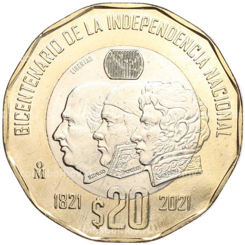 Монета 20 песо 2021 года Мексика «200 лет независимости»
