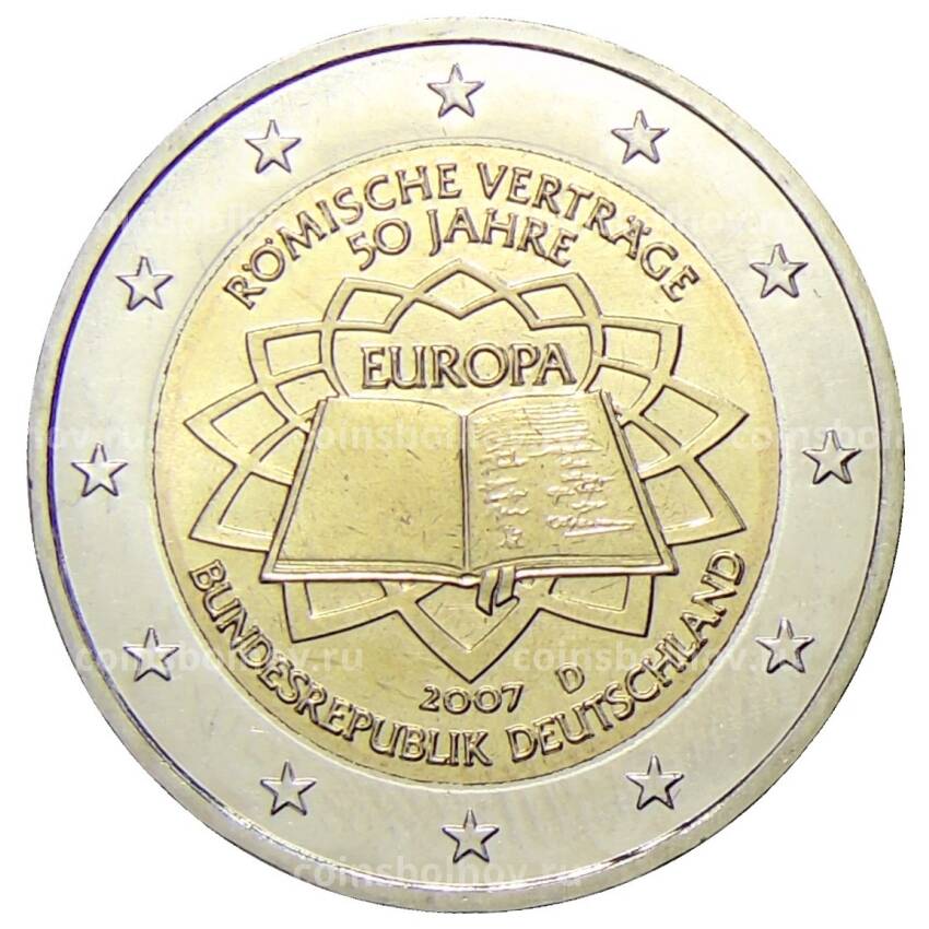 Монета 2 евро 2007 года D Германия  — 50 лет подписания Римского договора