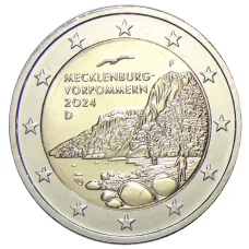 Монета 2 евро 2024 года F Германия Федеральные земли Германии — Мекленбург-Передняя Померания, Кёнигсштуль (аверс)