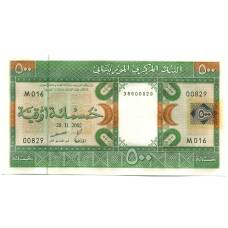 Банкнота 500 угия 2002 года Мавритания