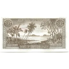 Банкнота 5 тала 1963 года Западное Самоа -Официальный репринт 2020 года (реверс)