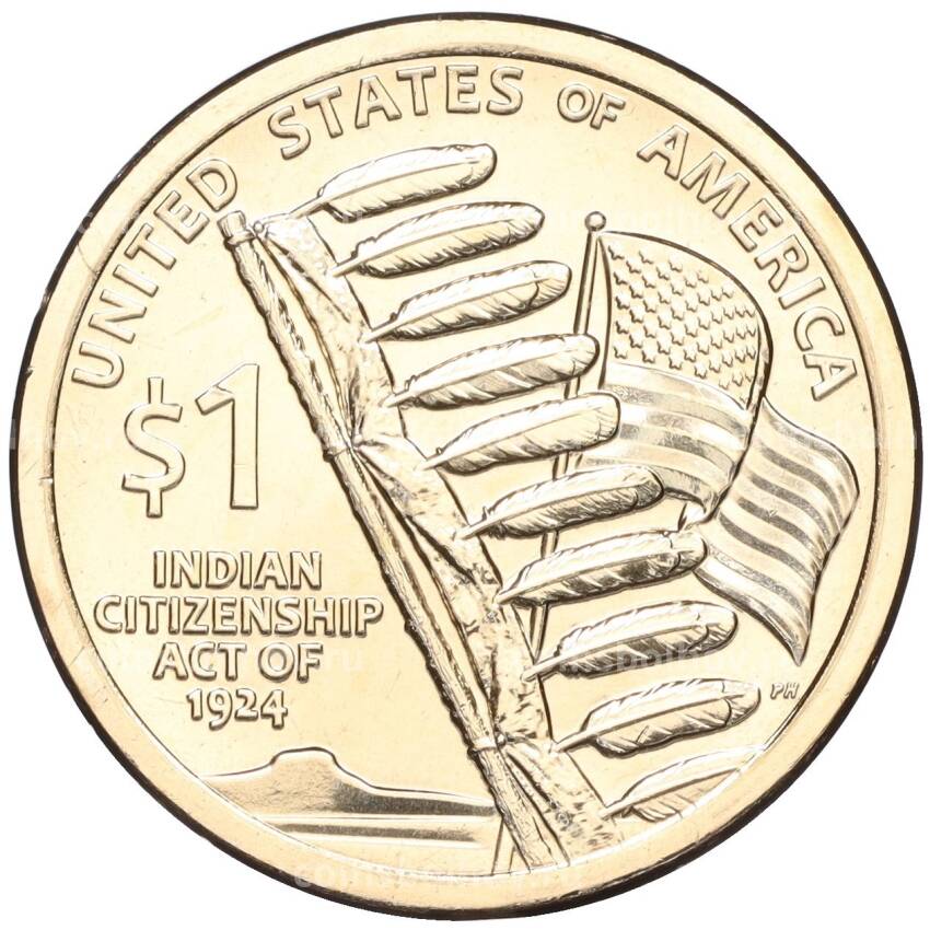 Монета 1 доллар 2024 года D США «Коренные Американцы — Закон о гражданстве индейцев»
