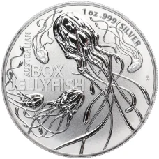 Монета 1 доллар 2023 года Австралия «Самая опасная в Австралии — Австралийская коробчатая медуза» (аверс)