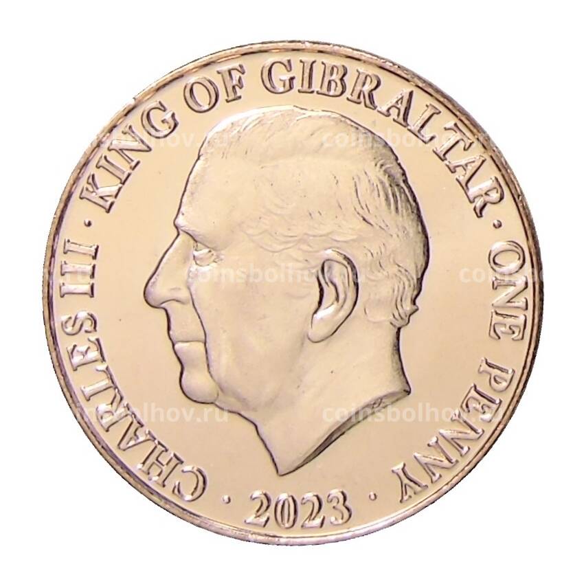 Монета 1 пенни 2023 года Гибралтар