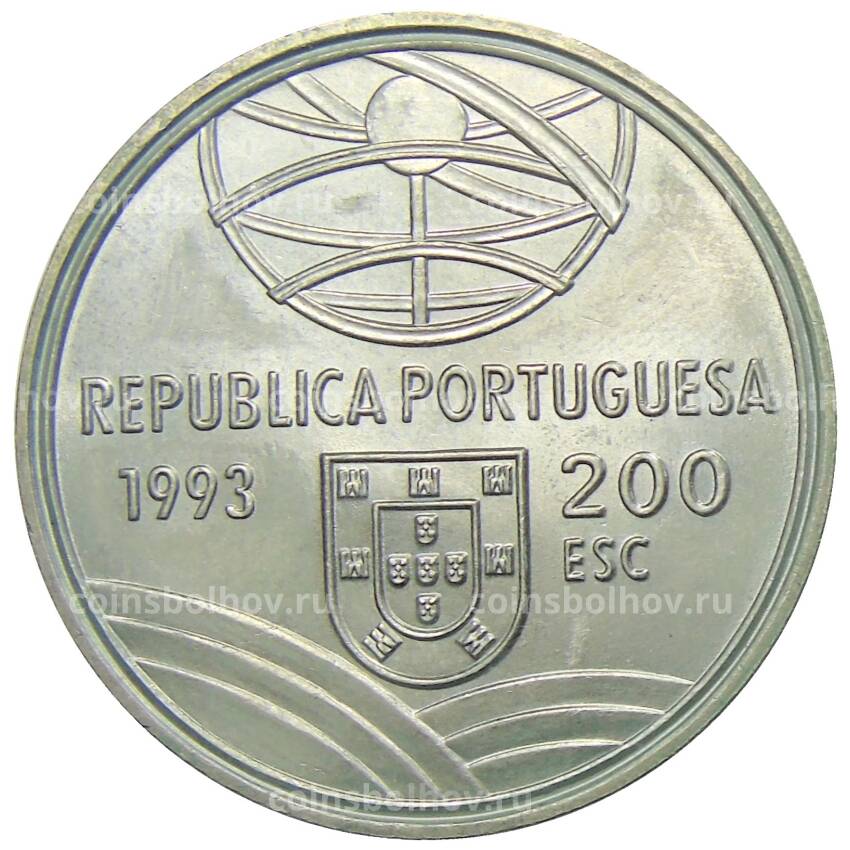 Монета 200 эскудо 1993 года Португалия — Спрингальд — механическое устройство артиллерии (вид 2)