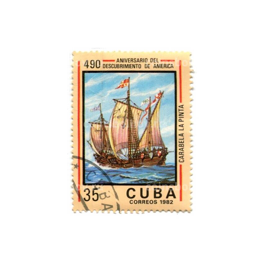 Марка Куба «490 лет открытия Америки» — Пинта