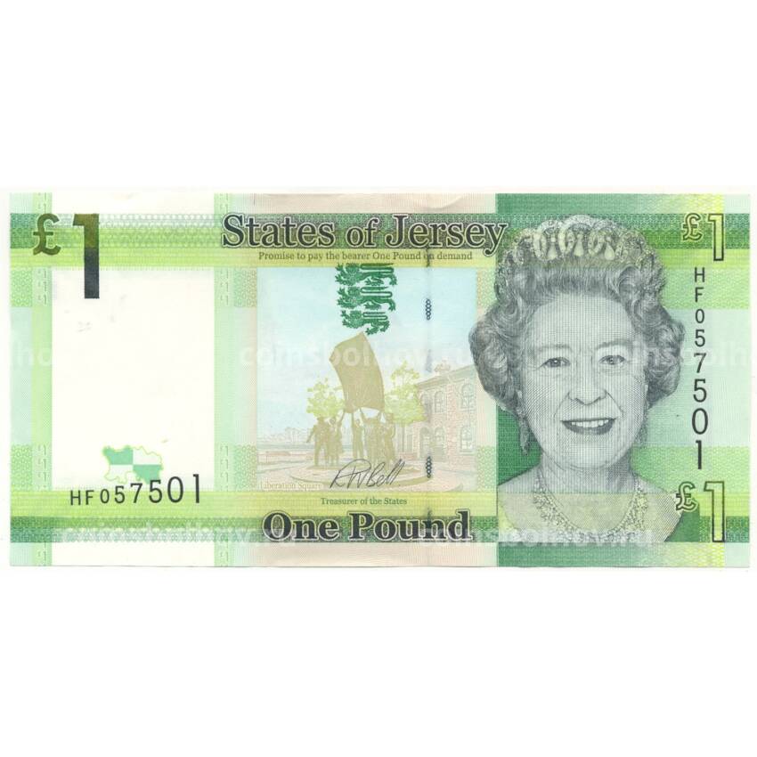 Банкнота 1 фунт 2018 года Джерси