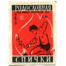 Этикетка спичечная Родословная спички №5 фабрика «Победа»
