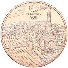 Монета 1/4 евро 2022 года Франция «XXXIII летние Олимпийские игры в Париже 2024 года — Конкур» (реверс)