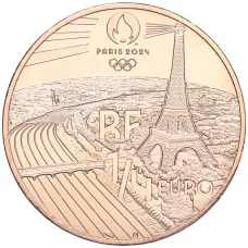 Монета 1/4 евро 2022 года Франция «XXXIII летние Олимпийские игры в Париже 2024 года — Конкур» (реверс)