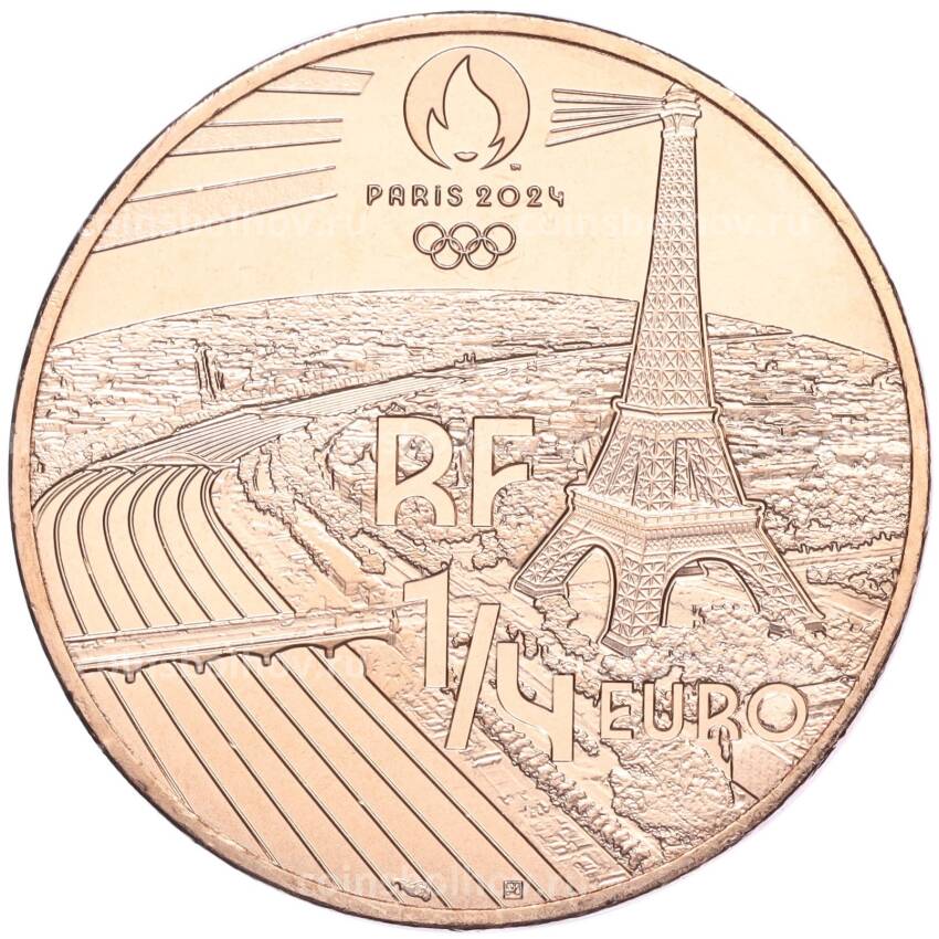 Монета 1/4 евро 2022 года Франция «XXXIII летние Олимпийские игры в Париже 2024 года — Конкур» (вид 2)