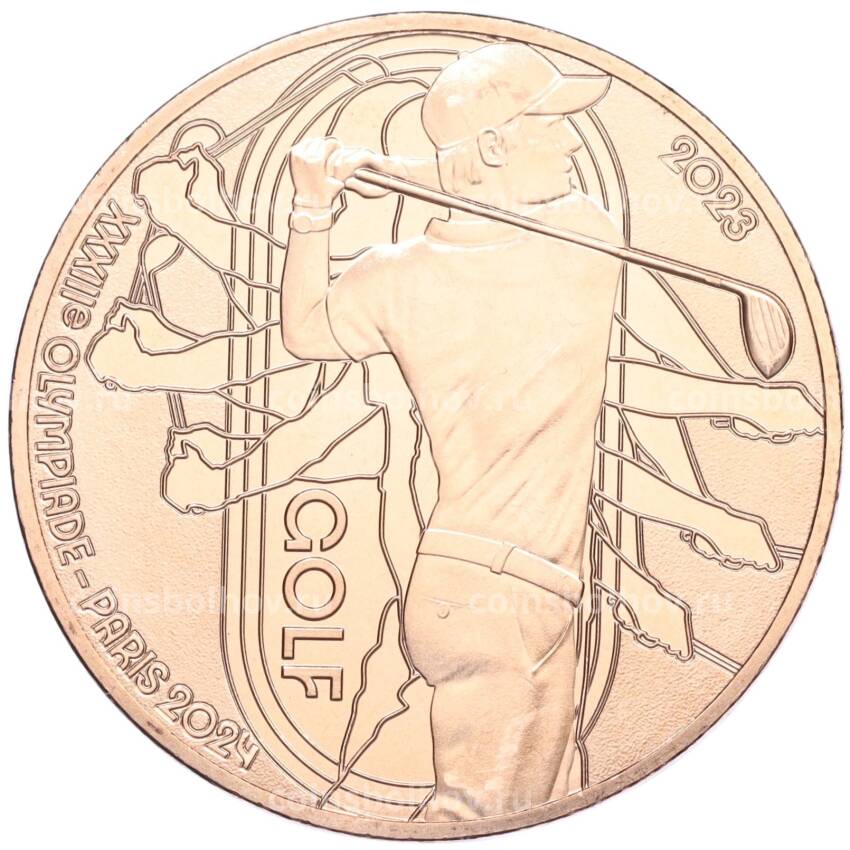 Монета 1/4 евро 2023 года Франция «XXXIII летние Олимпийские игры в Париже 2024 года — Гольф»