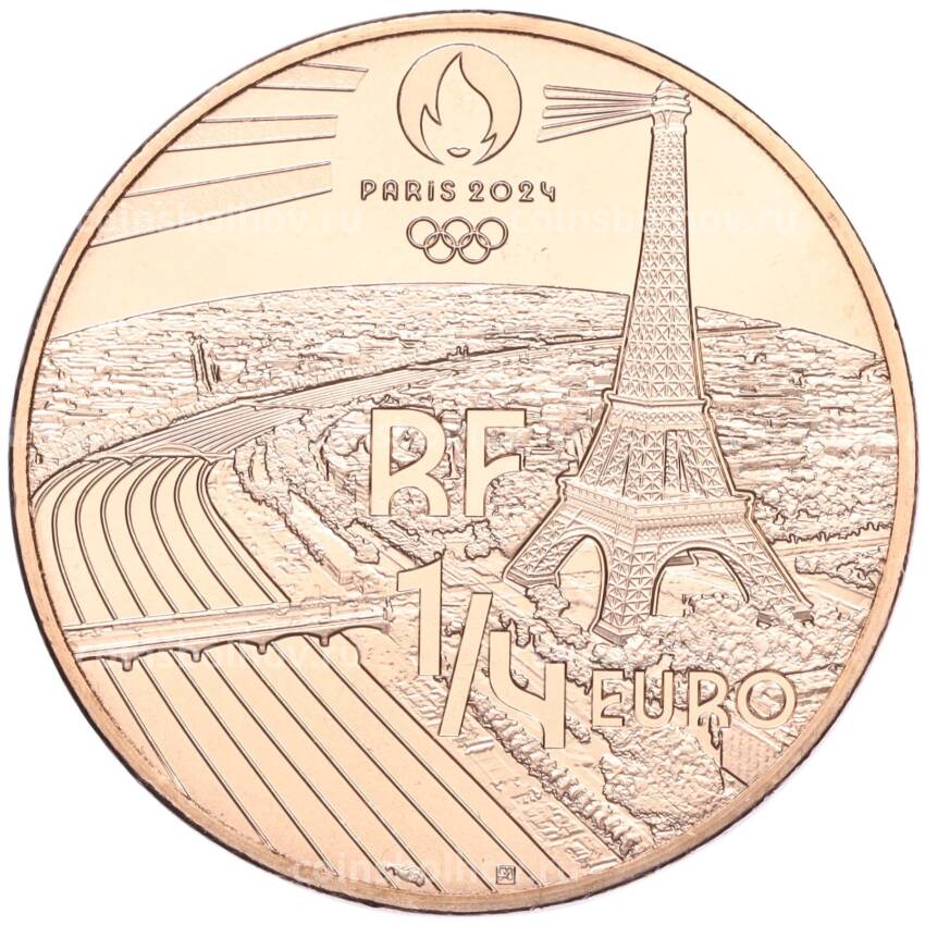 Монета 1/4 евро 2023 года Франция «XXXIII летние Олимпийские игры в Париже 2024 года — Гольф» (вид 2)