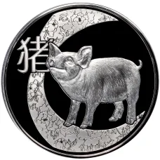 Монета 3000 риелей 2019 года Камбоджа «Китайский гороскоп — Год свиньи» (аверс)
