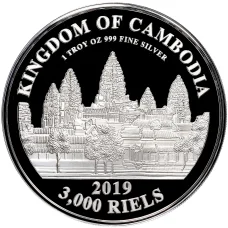 Монета 3000 риелей 2019 года Камбоджа «Китайский гороскоп — Год свиньи» (реверс)