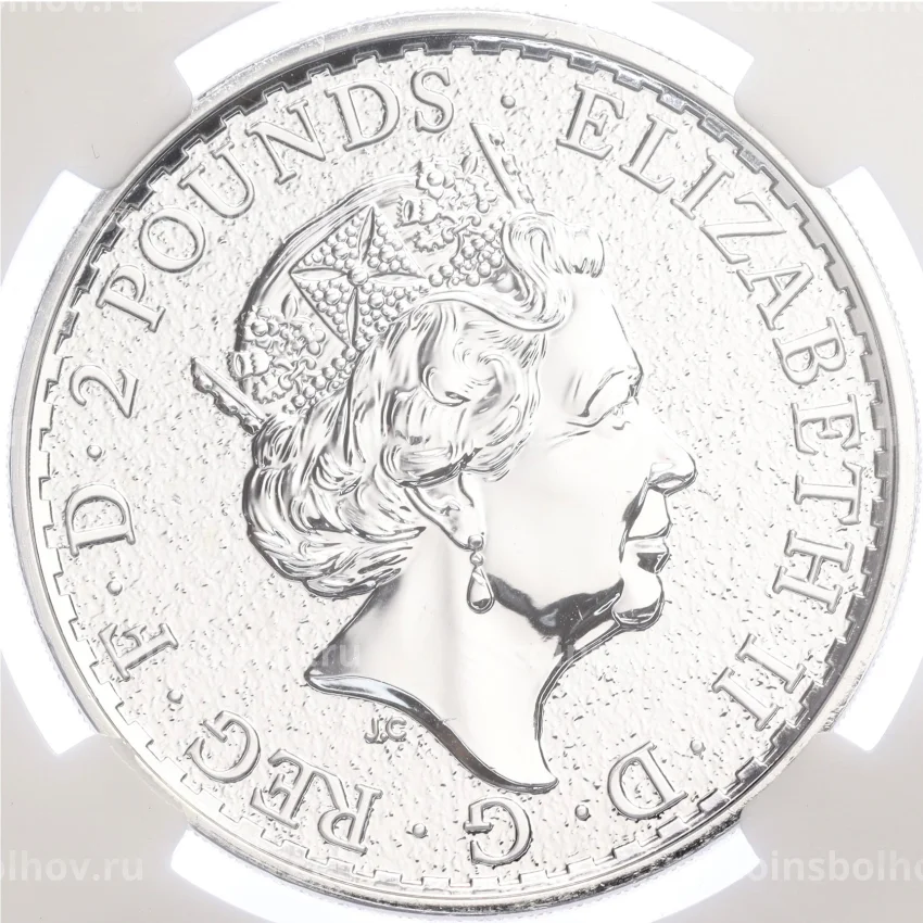 Монета 2 фунта 2017 года Великобритания «Китайский гороскоп — Год петуха» (в слабе — MS69) (вид 2)