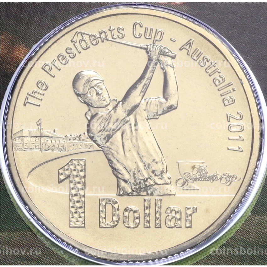 Монета 1 доллар 2011 года Австралия «Президентский Кубок — Австралия 2011» (в конверте с почтовой маркой)