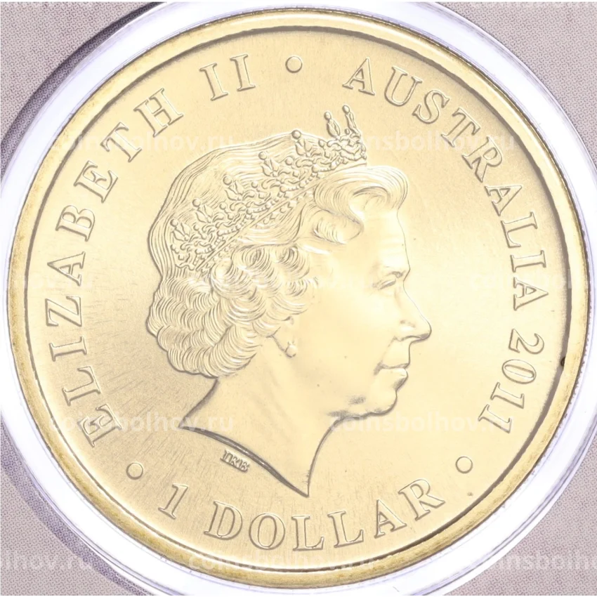 Монета 1 доллар 2011 года Австралия «Детеныши диких животных — Сахарная летяга» (в конверте с почтовой маркой) (вид 2)