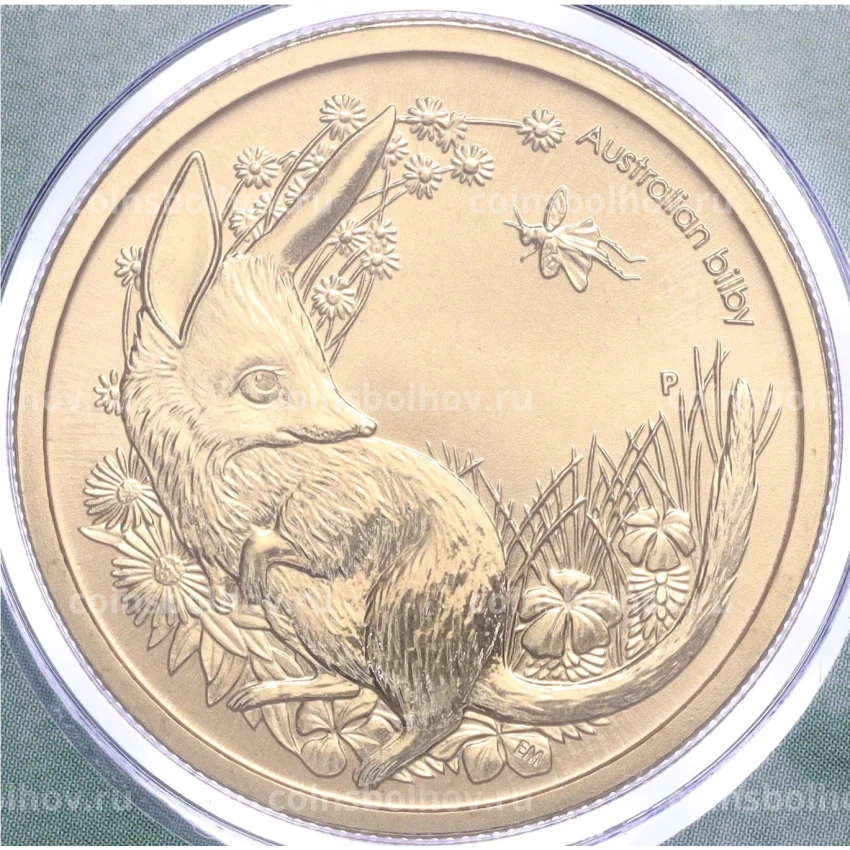 Монета 1 доллар 2011 года Австралия «Детеныши диких животных — Бандикут» (в конверте с почтовой маркой)