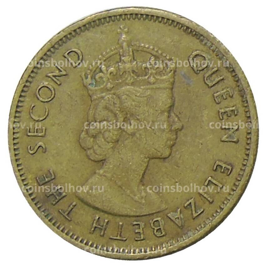 Монета 10 центов 1972 года КN Гонконг (вид 2)