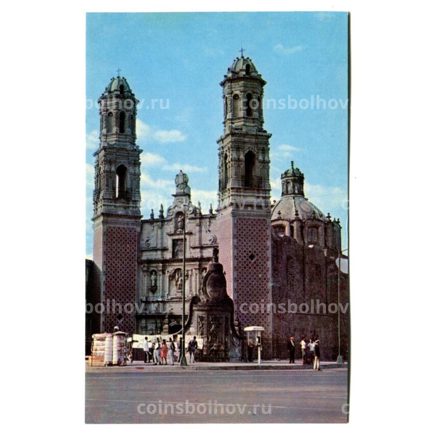 Открытка Мехико.Старинный католический храм