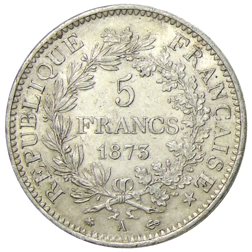 Монета 5 франков 1873 года A Франция