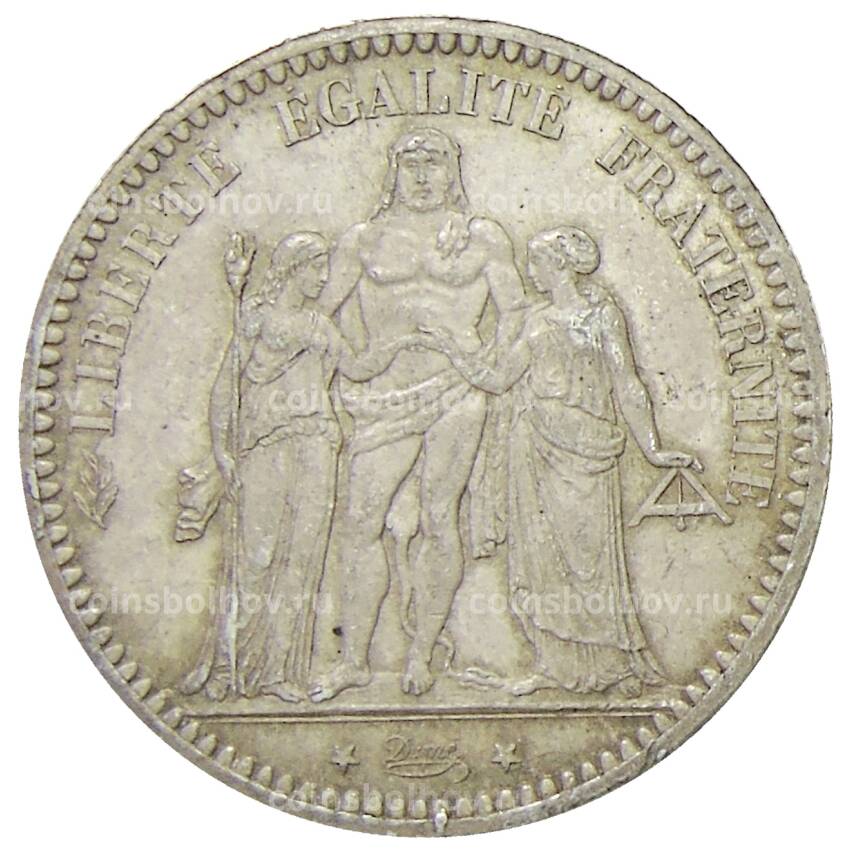 Монета 5 франков 1873 года A Франция (вид 2)