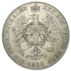 Монета 1 союзный талер 1858 года Германские государства — Пруссия (реверс)